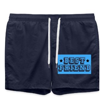 Best friend blau tshirt - Badeshorts - French Navy - Vorne - AI Model Male 185 light (185cm)