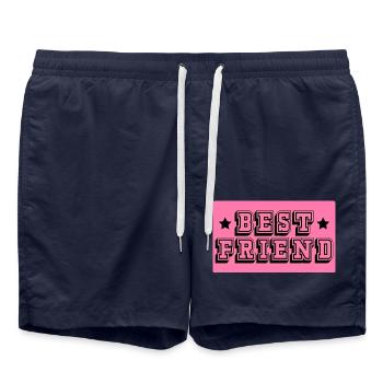 Meilleur ami tshirt rose - Short de bain - bleu marine - Devant - AI Model Male 185 light (185cm)