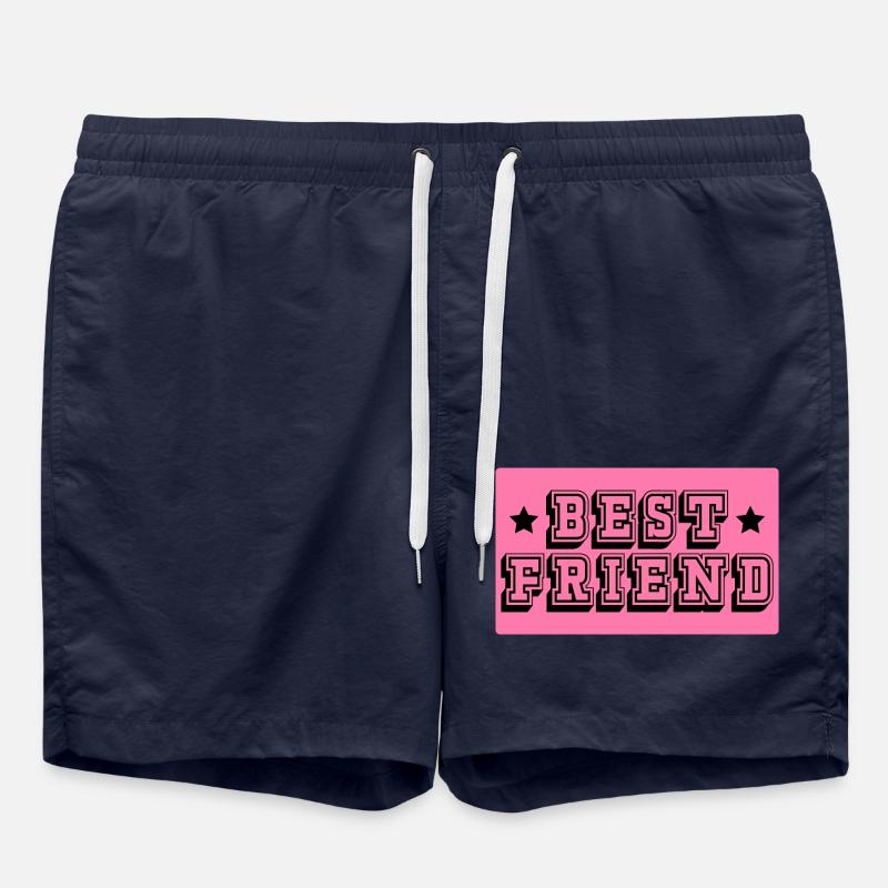 Meilleur ami tshirt rose - Short de bain - bleu marine