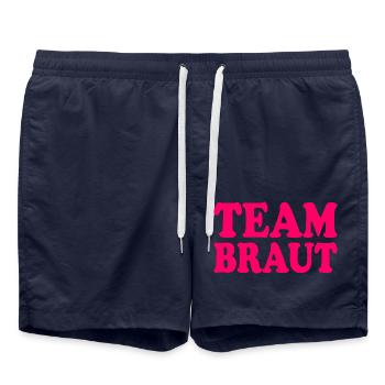 Team braut - Badeshorts - French Navy - Vorne - AI Model Male 185 light (185cm)