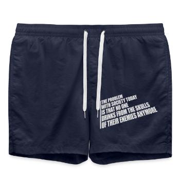 boissons de crânes ennemis - Short de bain - bleu marine - Devant - AI Model Male 185 light (185cm)