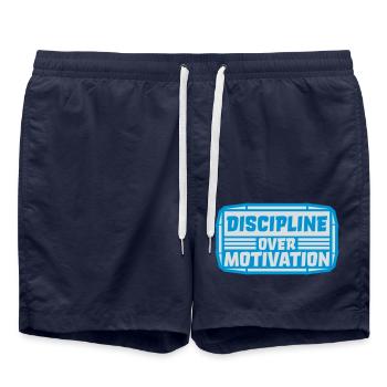 Citation de discipline sur la motivation - Short de bain - bleu marine - Devant - AI Model Male 185 light (185cm)