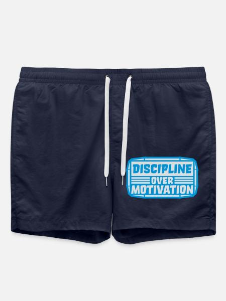 discipline over motivation quote - Swim Trunks - french navy
