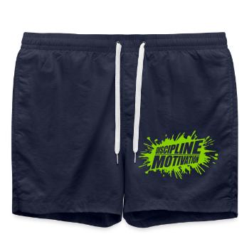 Citation de discipline sur la motivation - Short de bain - bleu marine - Devant - AI Model Male 185 light (185cm)