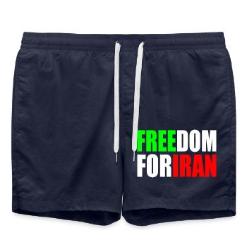 Freedom for iran - Swim Trunks - french navy - Front - AI Model Male 185 light (185cm)