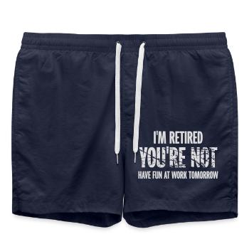 have fun at work - Badeshorts - French Navy - Vorne - AI Model Male 185 light (185cm)