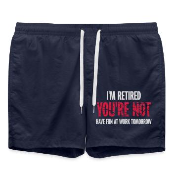 have fun at work - Badeshorts - French Navy - Vorne - AI Model Male 185 light (185cm)