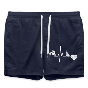 Motorrad Mofa Geschenk Motorradfahrer Motorcross - Badeshorts - French Navy - Vorne - AI Model Male 185 light (185cm)