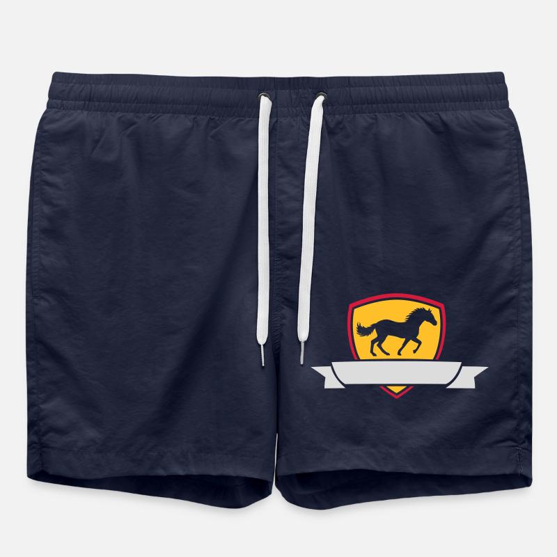 Text einfügen Pferd Banner - Badeshorts - French Navy