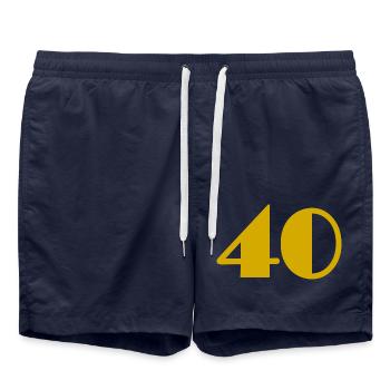 40. 40 ANS. 40e ANNIVERSAIRE. ANNIVERSAIRE 40 ANS. - Short de bain - bleu marine - Devant - AI Model Male 185 light (185cm)