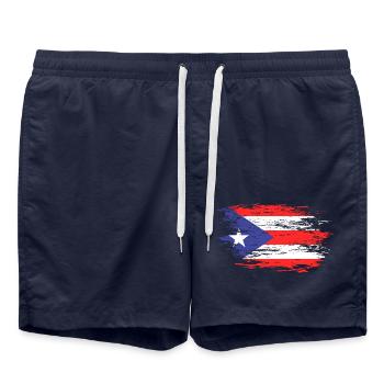 Drapeau de Porto Rico - Short de bain - bleu marine - Devant - AI Model Male 185 light (185cm)