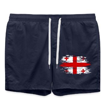 Drapeau géorgien utilisé - Short de bain - bleu marine - Devant - AI Model Male 185 light (185cm)