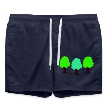 arbres - Short de bain - bleu marine - Devant - AI Model Male 185 light (185cm)