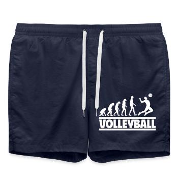 Volleyball Evolution: Vom Mensch zum Volleyballer - Badeshorts - French Navy - Vorne - AI Model Male 185 light (185cm)