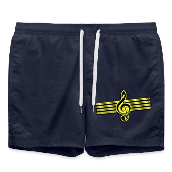 clef icon music - Swim Trunks - french navy - Front - AI Model Male 185 light (185cm)
