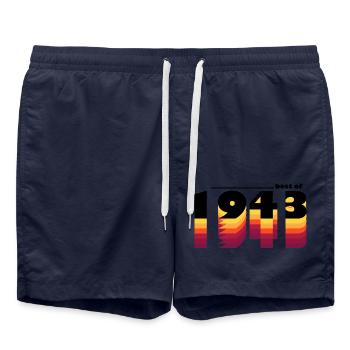 Vintage Bold Tribute to 1943 - Feiern Sie den 82. - Badeshorts - French Navy - Vorne - AI Model Male 185 light (185cm)