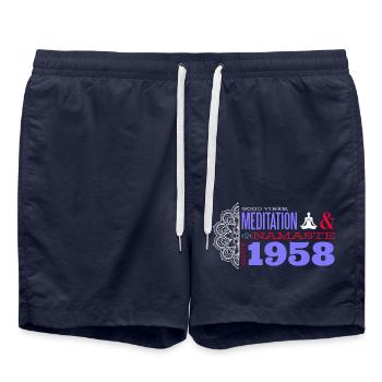 Since 1958 - 67 Years of Grace & Gratitude - Swim Trunks - french navy - Front - AI Model Male 185 light (185cm)