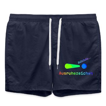 Signe de repos | Sommeil | Paresseux | Fatigué | Drôle - Short de bain - bleu marine - Devant - AI Model Male 185 light (185cm)