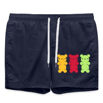 3 bunte Gummibaerchen - Badeshorts - French Navy - Vorne - AI Model Male 185 light (185cm)