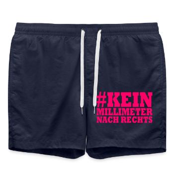 kein millimeter nach rechts - Badeshorts - French Navy - Vorne - AI Model Male 185 light (185cm)