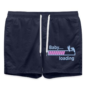chargement de bébé, grossesse - Short de bain - bleu marine - Devant - AI Model Male 185 light (185cm)