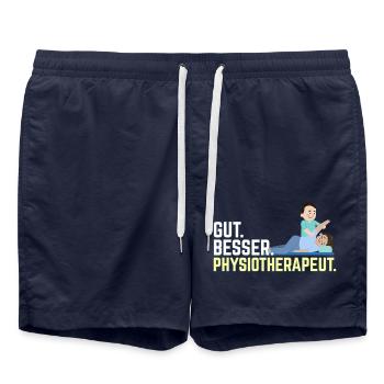 Physiotherapeut Gut Besser Herren Physio Lustiges - Badeshorts - French Navy - Vorne - AI Model Male 185 light (185cm)