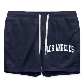 Los Angeles - Retro - Badeshorts - French Navy - Vorne - AI Model Male 185 light (185cm)