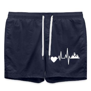 Mountain Hiking Mountaineering Heartbeat Mountains Mountains - Swim Trunks - french navy - Front - AI Model Male 185 light (185cm)