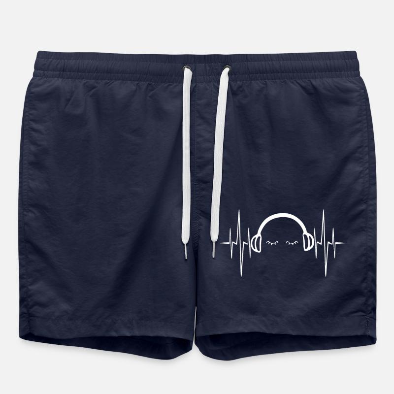 Fréquence cardiaque Plaisir Musique Casque - Short de bain - bleu marine