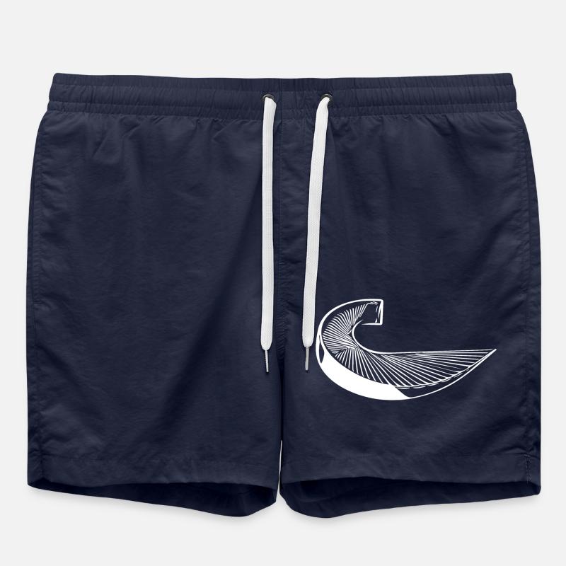 Geometric curve stairs - Swim Trunks - french navy