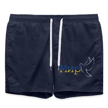 Frieden Ukraine Finnland Russland - Badeshorts - French Navy - Vorne - AI Model Male 185 light (185cm)