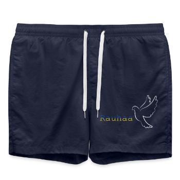 Frieden Ukraine Finnland Mir Rauhaa - Badeshorts - French Navy - Vorne - AI Model Male 185 light (185cm)