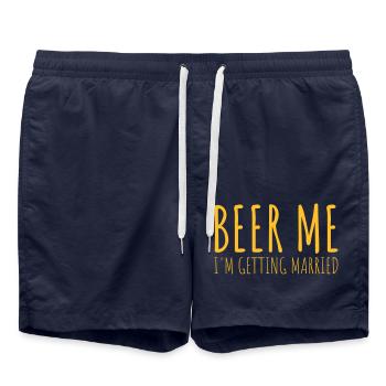 Beer Me Getting Married - Swim Trunks - french navy - Front - AI Model Male 185 light (185cm)
