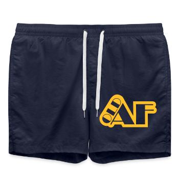 old AF Text Logo - Badeshorts - French Navy - Vorne - AI Model Male 185 light (185cm)