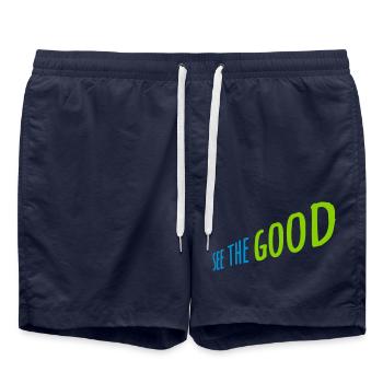 voir la bonne citation - Short de bain - bleu marine - Devant - AI Model Male 185 light (185cm)