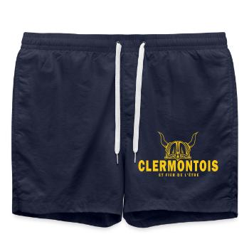 clermont clermontois fier de l'être rugby ville - Short de bain - bleu marine - Devant - AI Model Male 185 light (185cm)