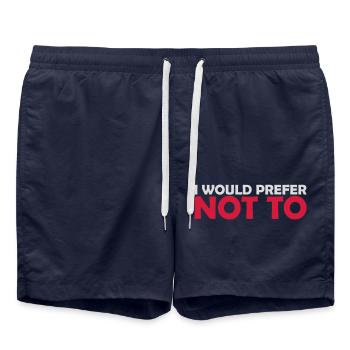 I prefer not to - Swim Trunks - french navy - Front - AI Model Male 185 light (185cm)