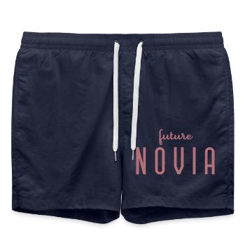 Future Novia Engagement Bridal Shower Wedding - Swim Trunks - french navy - Front - AI Model Male 185 light (185cm)