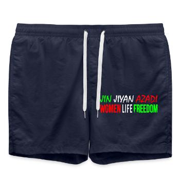 Women life freedom jin jiyan azadi - Badeshorts - French Navy - Vorne - AI Model Male 185 light (185cm)