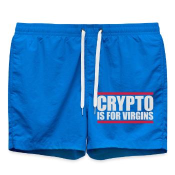 crypto is for virgins - Swim Trunks - cobalt blue - Front