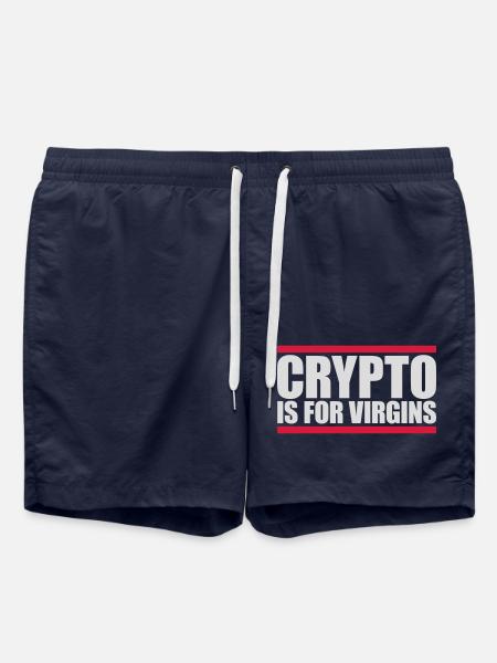 crypto is for virgins - Swim Trunks - french navy