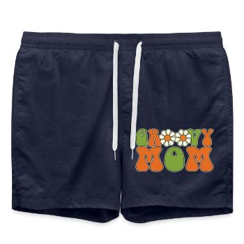 Retro Groovy Mom Passende Familien-Babyparty - Badeshorts - French Navy - Vorne - AI Model Male 185 light (185cm)