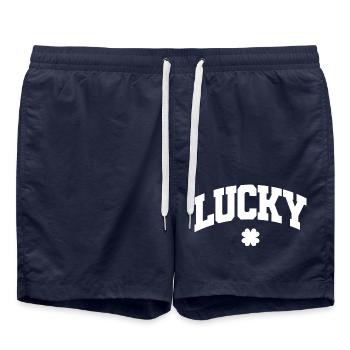 St. Patrick's Day Geschenk Kleeblatt Männer, Frauen, Kinder - Badeshorts - French Navy - Vorne - AI Model Male 185 light (185cm)