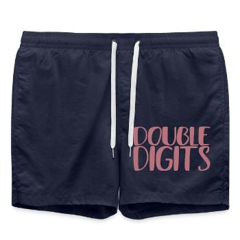Geschenk zum 10. Geburtstag, 10 Jahre alt, für Jungen & Mädchen - Badeshorts - French Navy - Vorne - AI Model Male 185 light (185cm)