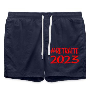 RETRAITE. BONNE RETRAITE. JOYEUSE RETRAITE. COEUR. - Short de bain - bleu marine - Devant - AI Model Male 185 light (185cm)