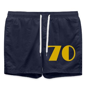 70. HAPPY BIRTHDAY. HAPPY BIRTHDAY - Swim Trunks - french navy - Front - AI Model Male 185 light (185cm)