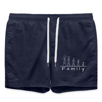 Stick figure family - Swim Trunks - french navy - Front - AI Model Male 185 light (185cm)