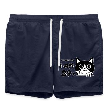 Je n’ai pas 30 ans, j’ai 29 ans plus 1 doigt d’honneur chat flip - Short de bain - bleu marine - Devant - AI Model Male 185 light (185cm)