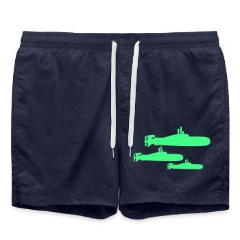 3 U-Boote Flotte Drei Geschwader Gruppe Team Crew - Badeshorts - French Navy - Vorne - AI Model Male 185 light (185cm)