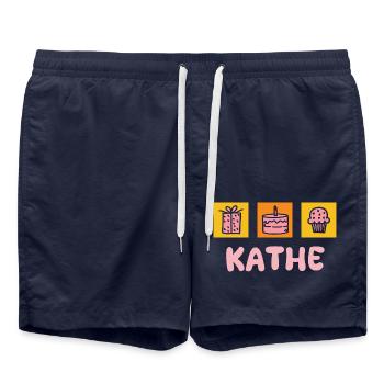First name Käthe - Swim Trunks - french navy - Front - AI Model Male 185 light (185cm)